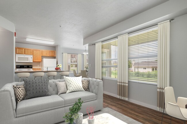 LIVING ROOM AND KITCHEN - Faith Landing Apartments