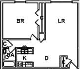 1BR/1BA
