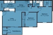 2BR/1BA