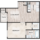 A2 - 1x1 - 637 sqft (1x1B-R)