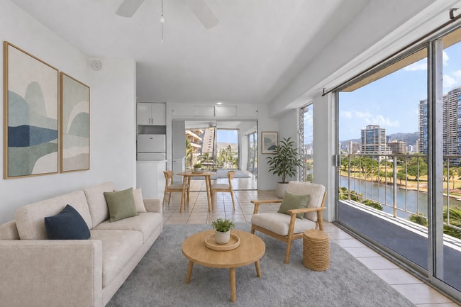 Photo - Waikiki 1BR/1BA with Ala Wai Canal & Mountain Views — Wraparound Lanai, Utilities Included