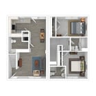 Two Bedroom | Two Bathroom 3D Unfurnished