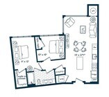 Two Bedroom One Bath (863 SF)