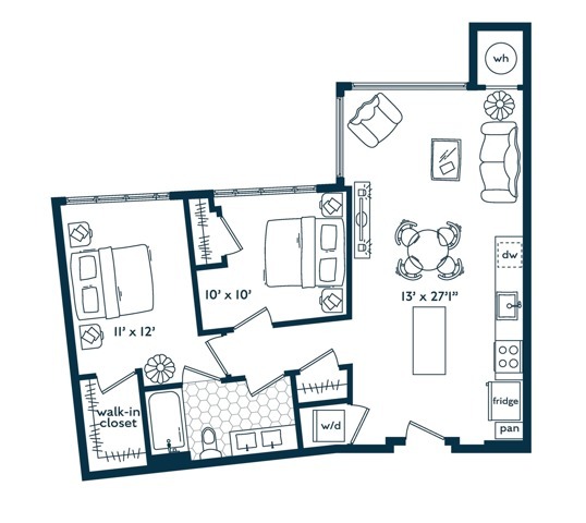 Two Bedroom One Bath (863 SF) - Two Bedroom One Bath (863 SF)
