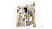 Explore this thoughtfully designed apartment layout, perfect for modern living.