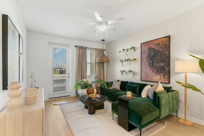 Living Room w/ Ceiling Fan