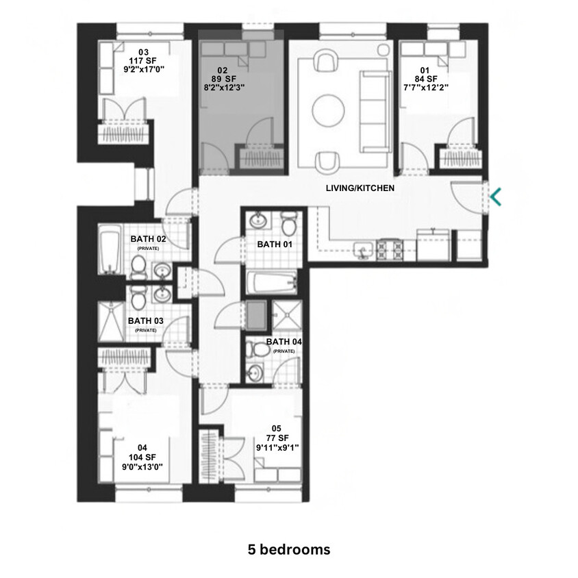 Floor Plan - Co-Living 003-Room 2