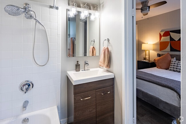 1BR,1BA - 550SF Primary Bathroom - Times Square Apartments