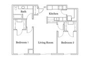 2 Bedroom/1 Bath 1005sq
