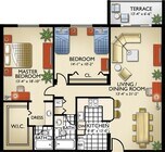 Model D | 2 Bedrooms, 2 Bath