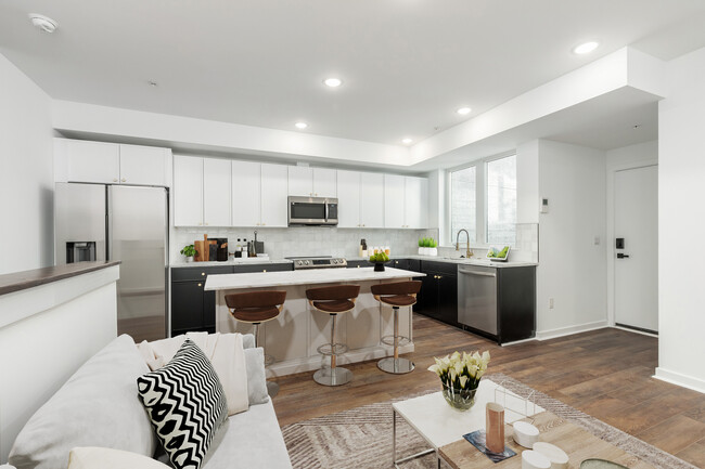 Digitally staged - Kitchen - 608 S American St Apartamentos Unidad 1