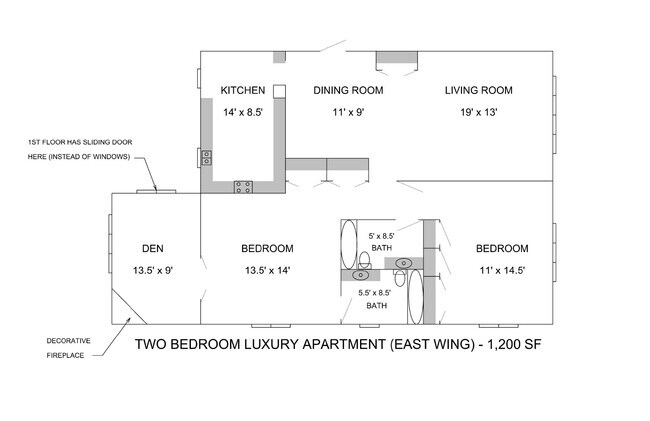 Unit 1 Layout - 5525 Glenridge Dr Unit 1