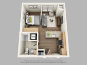 Studio A - 489 sf