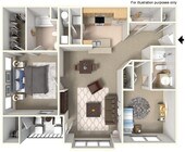 2 bedroom 2.5 bath w/ Balcony