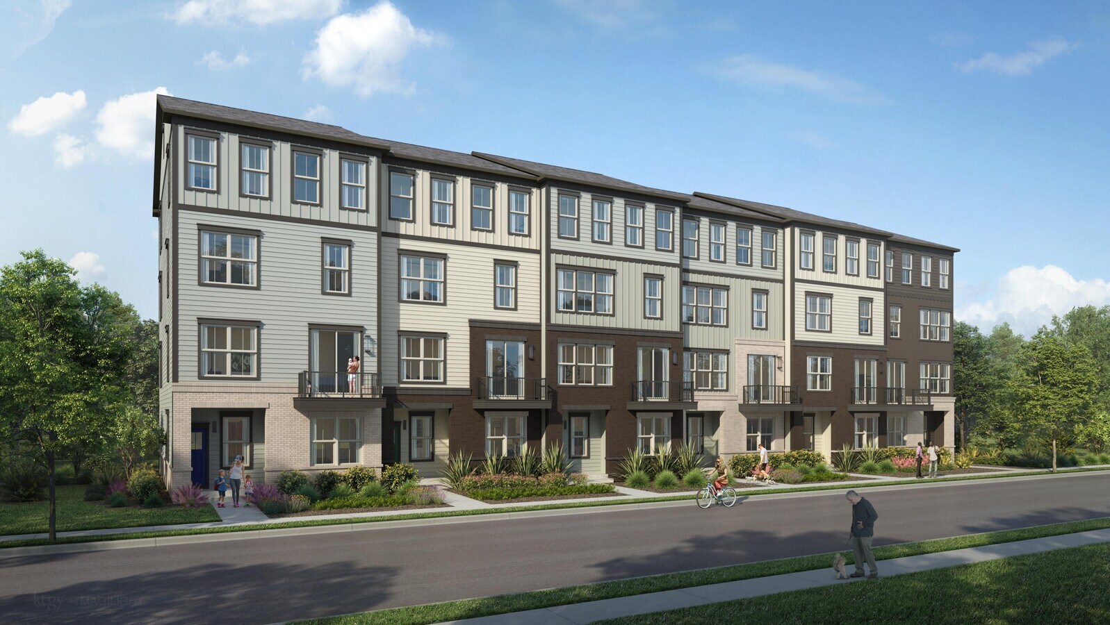 Introducing our new 4-story townhome exterior where location, lifestyle, and luxury rental living meet (Rendering) - Avalon Townhome Collection Arundel Mills