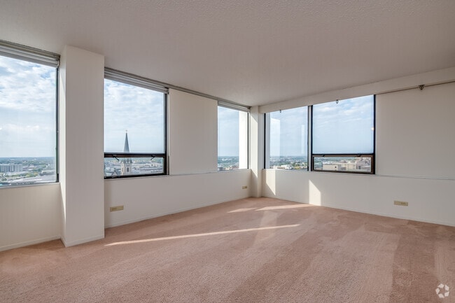 1BR, 1BA - 680SF - Living Room - Tower Apartments