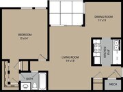 Birch One Bedroom Floorplan