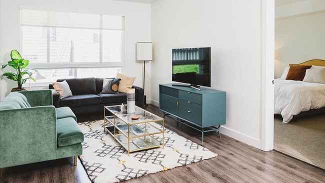 Apartments homes feature sustainable wood flooring.