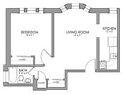 Edgerly 1 Bedroom D 2505