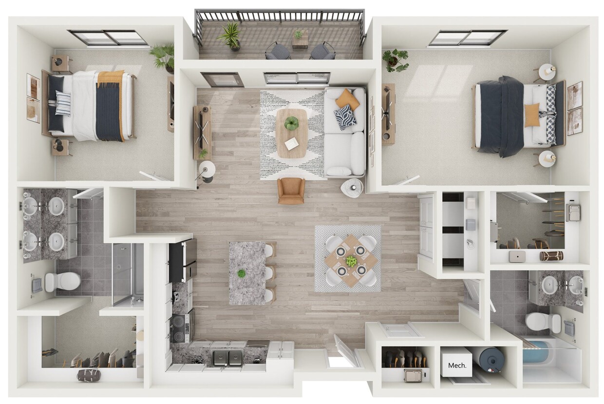 Floor Plan - Spruce - Stacked Flat