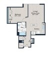 1B-1 One Bedroom Floor Plan