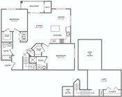 Two Bedroom Two Bath w/Loft (1300 SF)