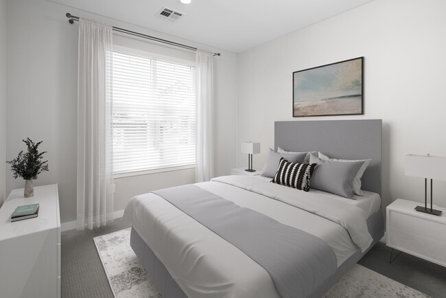 Bedroom with carpet