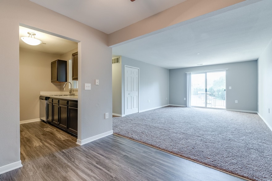 Kitchen, Dining Room and Living Room