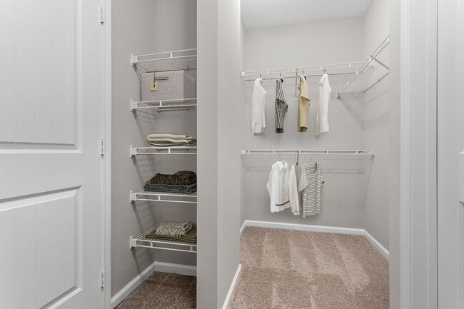 Experience ultimate convenience with this spacious walk-in closet, offering ample storage solutions.