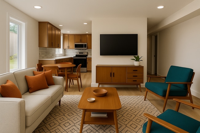 Ai staged living room - 3948 S Brandon St Apartamentos Unidad B