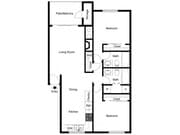 B4 | 2 bed 2 bath | 970 Sq. Ft.