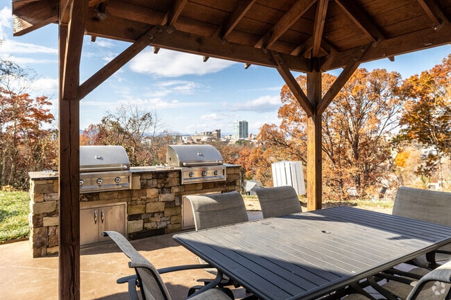 Patio con parrillas - Woodberry Apartments