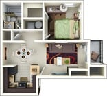Residence 1 1x1 639 sqft