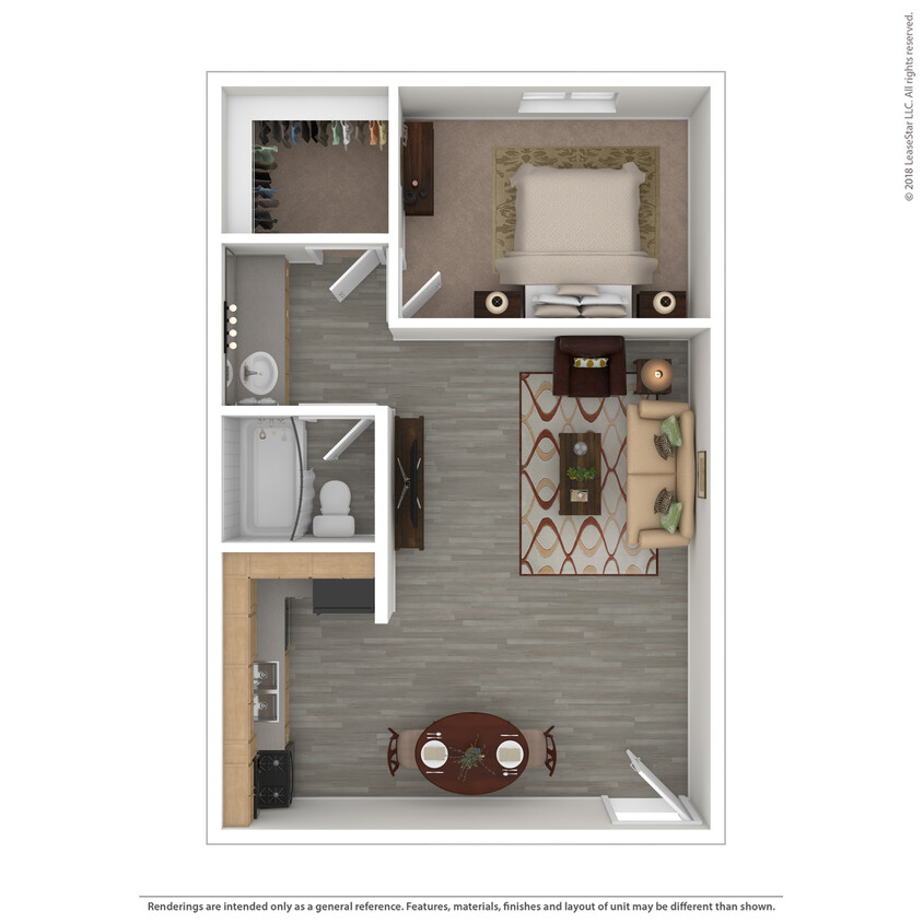 Floor Plan - One Bedroom West