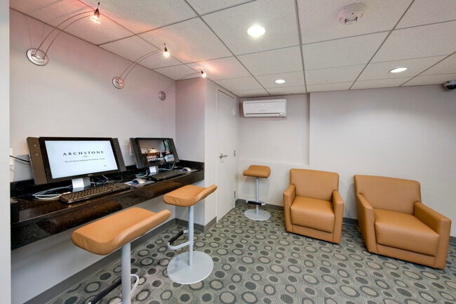 Business center with computer workstations