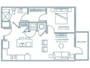 One Bedroom One Bath (731 SF)