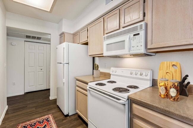 Kitchen with white appliances
