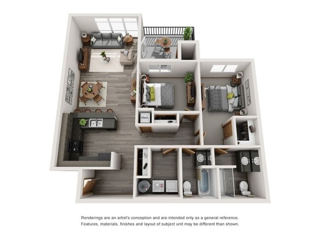 The Blake - Phase II 2X2 - 2 Beds - 2 Baths - 1112 Sq. ft.