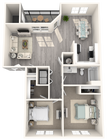 Two Bedroom One Bath | 901 sq. ft.