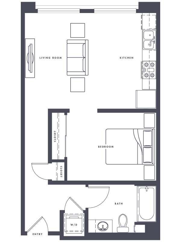 Floor Plan - Urban One Bedroom