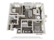 2BD 2BA - 1,100 sq ft (2D)