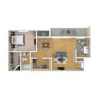 The Sandcastle - 1 Bed, 1 Bath, Den, 950 sq. ft.