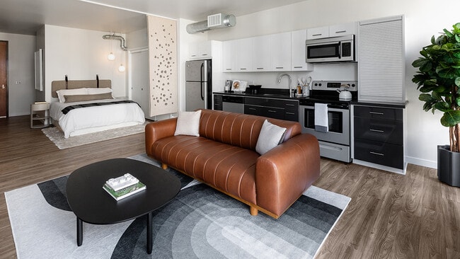 Griffis East Village Reno Model Living Room and Kitchen and Bedroom - Griffis East Village Rental