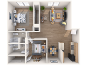 2A 2x2 floor plan Waterloo Flats