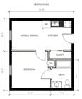 1 Br - D Floorplan