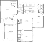 Two Bedroom Two Bath (1058 SF)