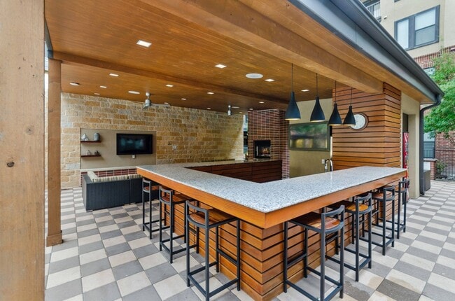 Pool Terrace with Fireplace, Kitchen & TV