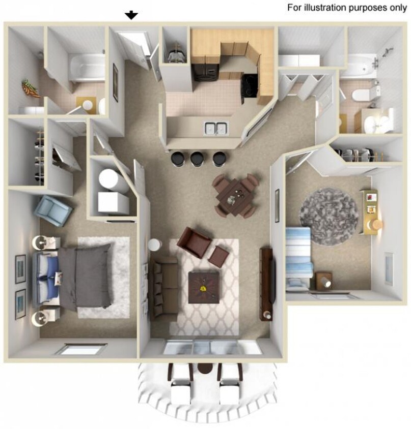 Floor Plan - 2Bed/2Bath (b.b)