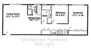 2BR/1BA