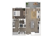 Floor Plan (The Chateau) - 1 Bedroom (A2) The Sierra